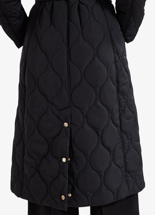 Phase Eight Sukie puffer jas met strikceintuur - detail 5 zwart