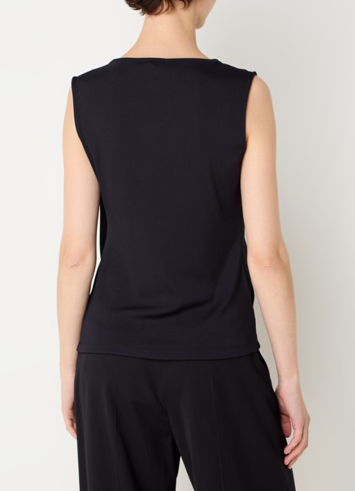 Phase Eight Sutton Drape top met ribstructuur - achterkant 3 zwart