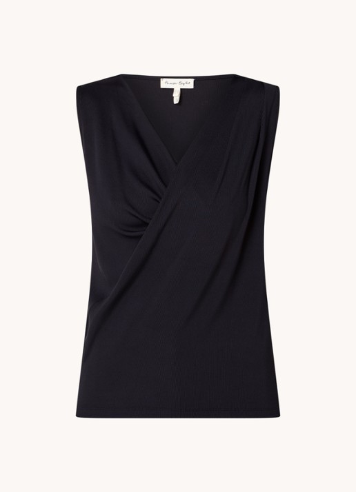 Phase Eight Sutton Drape top met ribstructuur - voorkant zwart