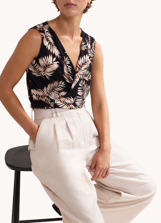 Phase Eight Sutton mouwloze top met print - detail 4 zwart