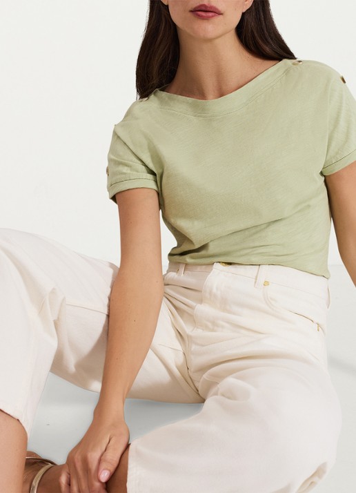 Phase Eight Suzie T-shirt met knoopdetail - detail 5 khaki