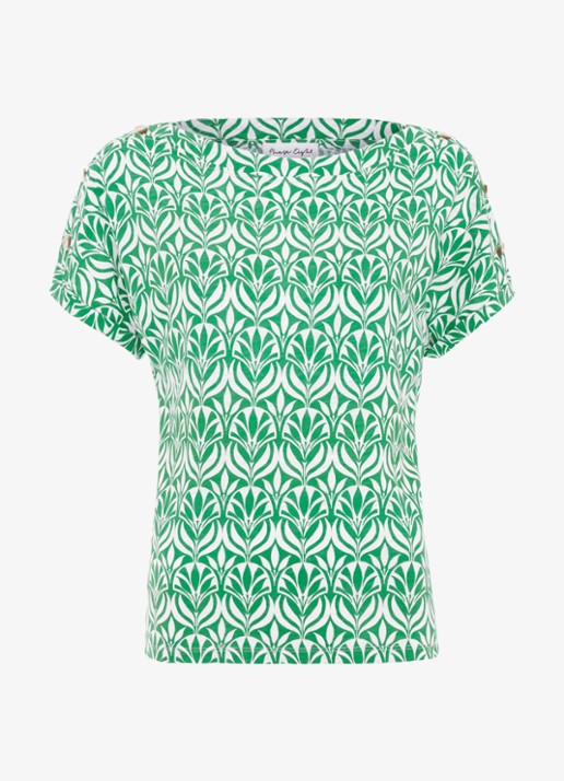 Phase Eight Suzie T-shirt met print - voorkant groen