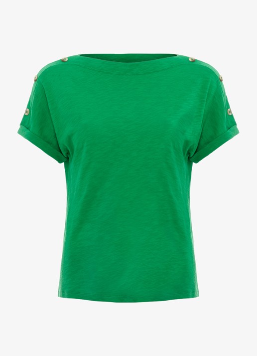 Phase Eight Suzie T-shirt met ronde hals - voorkant groen