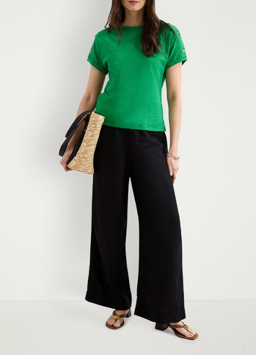Phase Eight Suzie T-shirt met ronde hals - voorkant 2 groen
