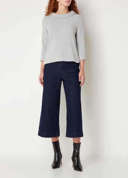 Phase Eight T-shirt met knoopdetail - voorkant 4 grijsmele