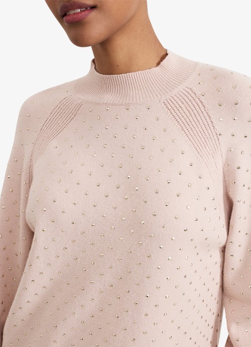 Phase Eight Tala fijngebreide trui met studs   - detail 3 roze