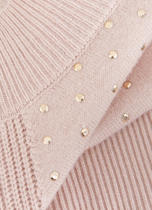 Phase Eight Tala fijngebreide trui met studs   - detail 4 roze