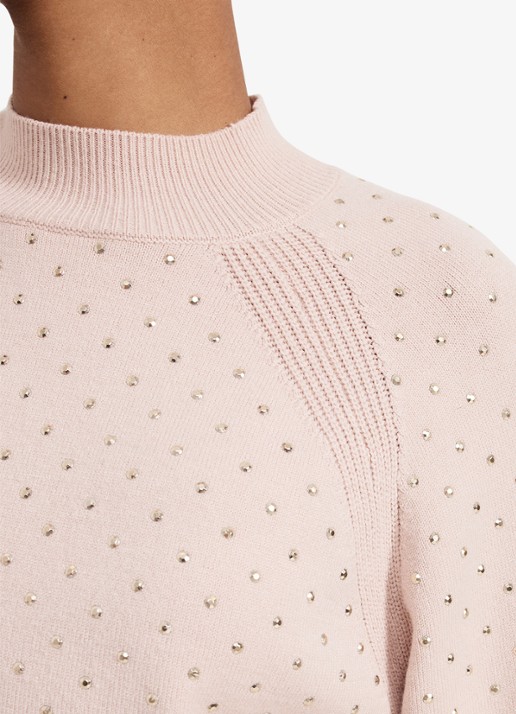 Phase Eight Tala fijngebreide trui met studs   - detail 5 roze