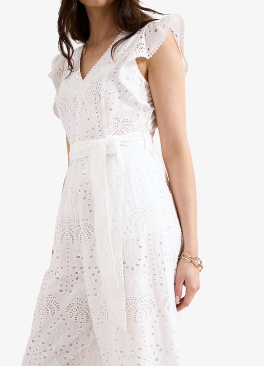 Phase Eight Talulah loose fit jumpsuit met broderie - detail 6 wit
