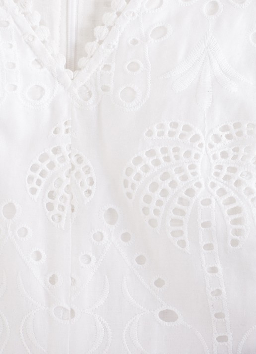 Phase Eight Talulah loose fit jumpsuit met broderie - detail 8 wit