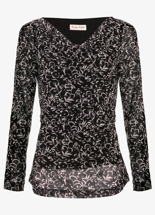 Phase Eight Tammy top met bloemenprint - voorkant 2 zwart