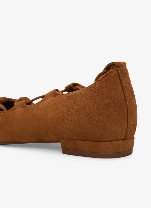 Phase Eight Tan Tie ballerina van geitenleer - achterkant 3 bruin