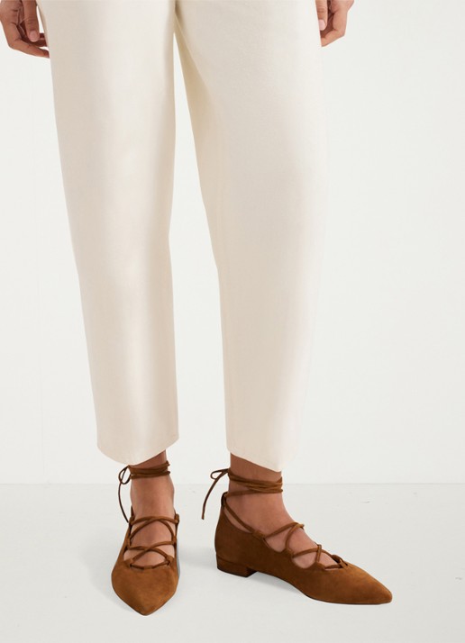 Phase Eight Tan Tie ballerina van geitenleer - detail 6 bruin