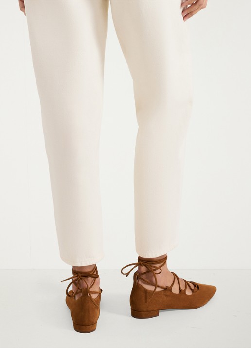 Phase Eight Tan Tie ballerina van geitenleer - detail 7 bruin