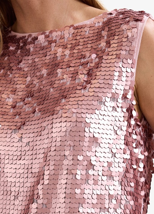 Phase Eight Tasha top met pailletten - detail 6 roze