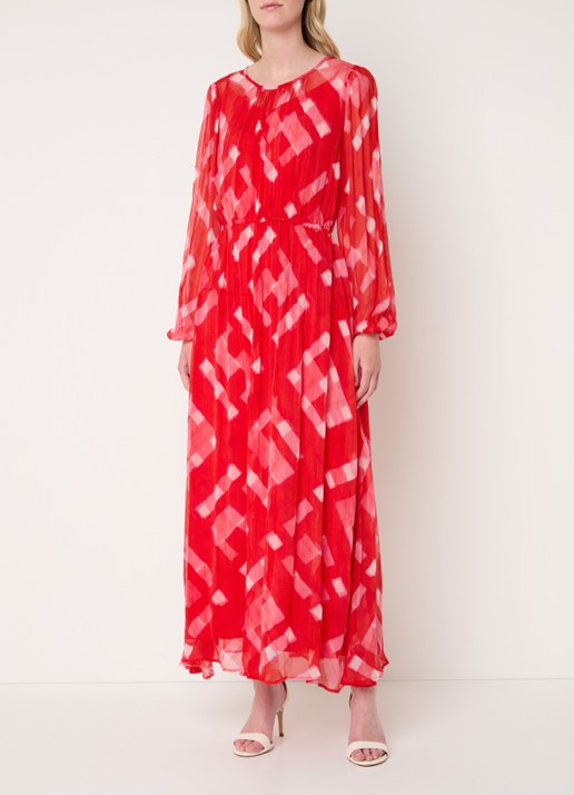 Phase Eight Tatianna semi-transparante maxi jurk met print en strikceintuur