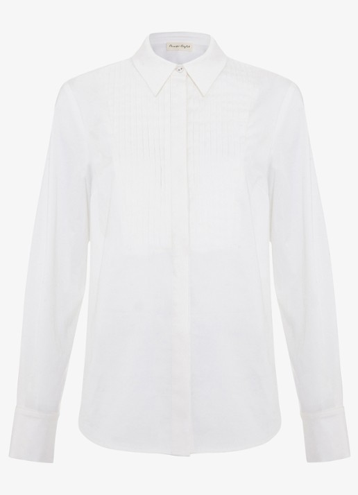 Phase Eight Tiana blouse met kraag - voorkant wit