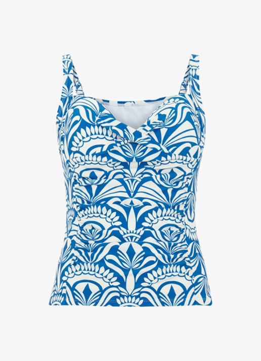 Phase Eight Tile bikinitop met print - voorkant blauw