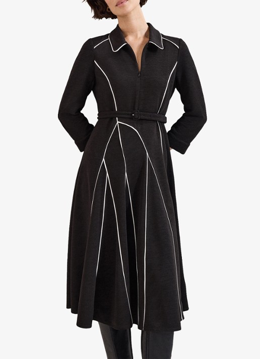 Phase Eight Tilly midi jurk met streep detail