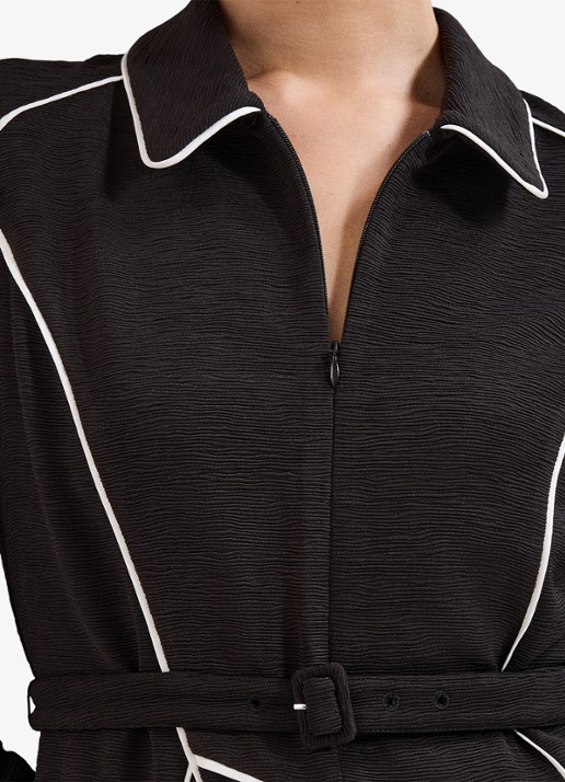Phase Eight Tilly midi jurk met streep detail - detail 5 zwart