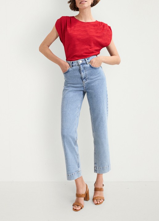 Phase Eight Top met stuctuur - voorkant 2 rood