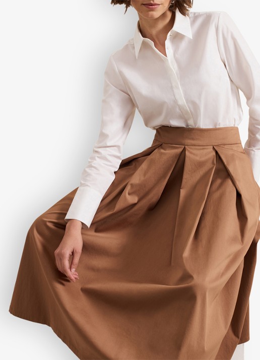Phase Eight Trinity midi rok met plooien - detail 5 camel