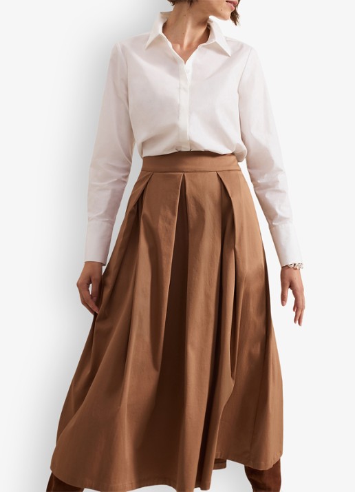 Phase Eight Trinity midi rok met plooien - detail 8 camel