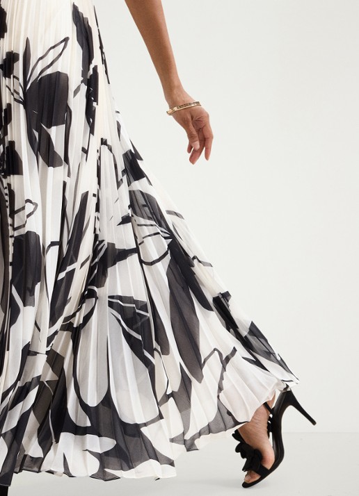 Phase Eight Uma maxi jurk met strikceintuur en print - detail 6 zwart