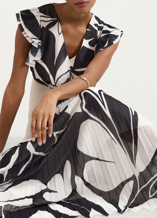 Phase Eight Uma maxi jurk met strikceintuur en print - detail 7 zwart