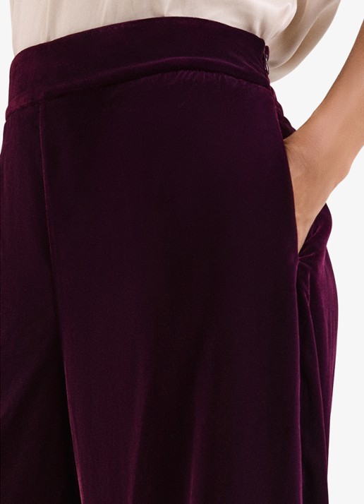 Phase Eight Valentina high waist loose fit pantalon van fluweel - detail 5 paars