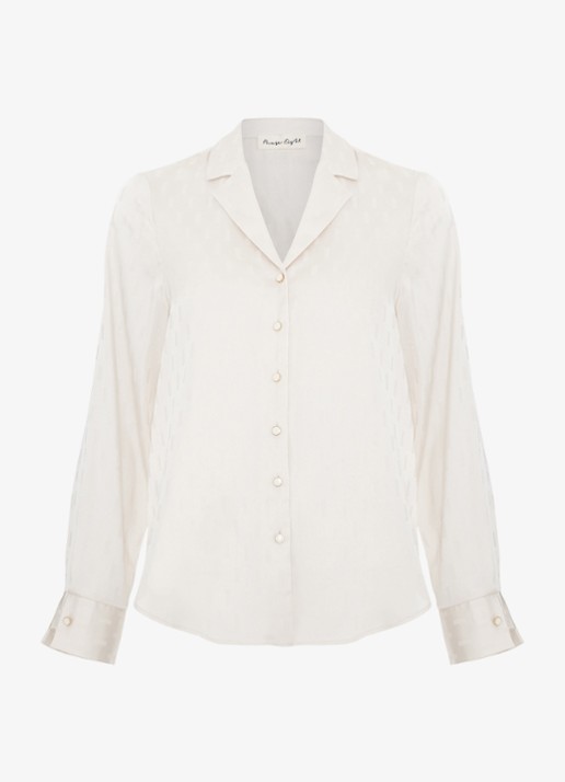 Phase Eight Vega blouse met V-hals - voorkant gebroken wit