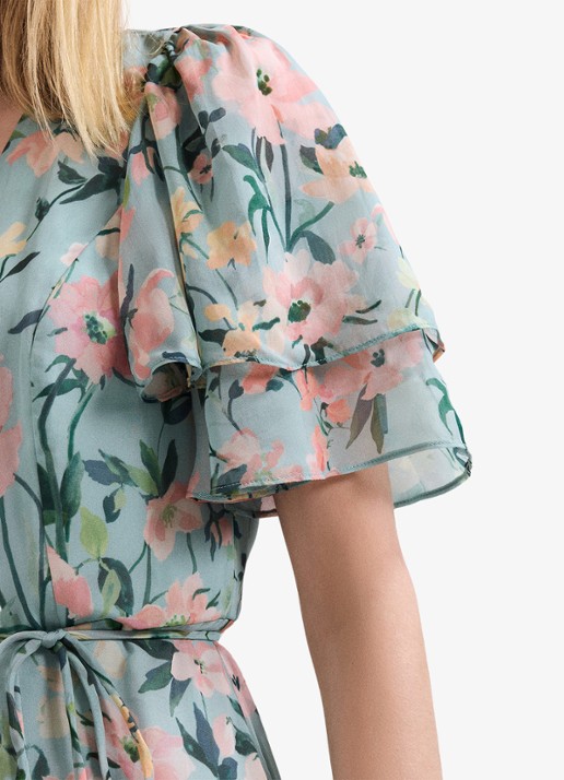 Phase Eight Violet midi jurk met bloemenprint - detail 5 multicolor