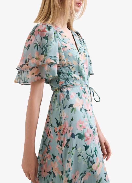 Phase Eight Violet midi jurk met bloemenprint - detail 6 multicolor