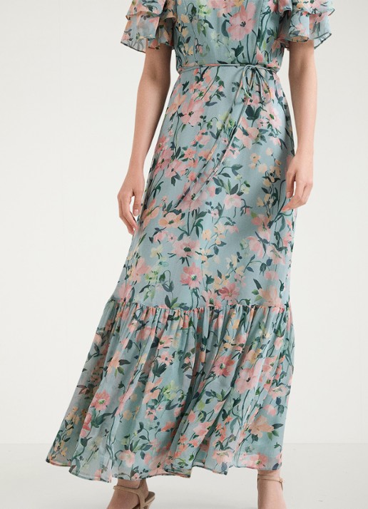 Phase Eight Violet midi jurk met bloemenprint - detail 7 multicolor
