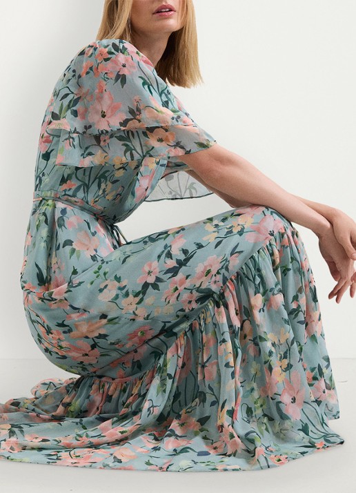 Phase Eight Violet midi jurk met bloemenprint - detail 8 multicolor