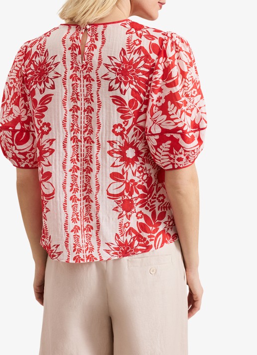 Phase Eight Vivi tuniek met bloemenprint - achterkant rood