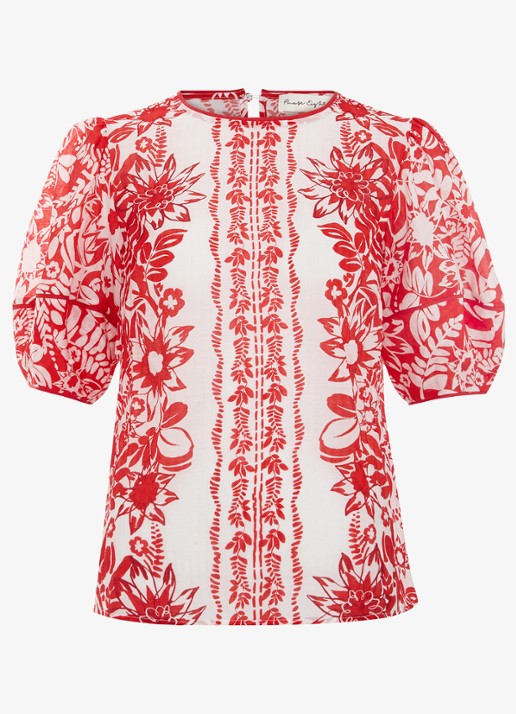 Phase Eight Vivi tuniek met bloemenprint - voorkant 2 rood