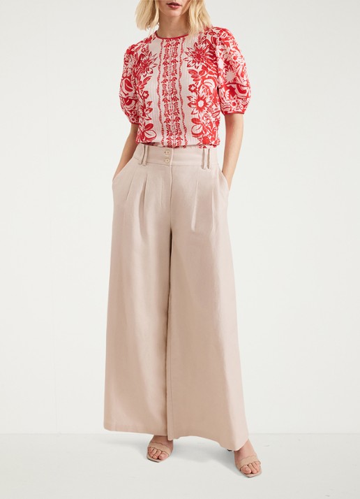Phase Eight Vivi tuniek met bloemenprint - voorkant 3 rood