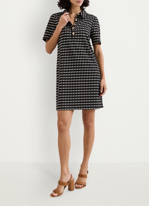 Phase Eight Vivienne mini tuniekjurk met print - voorkant 8 zwart
