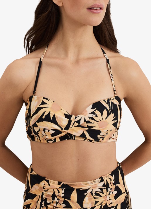 Phase Eight Voorgevormde bikinitop met bloemenprint - detail 3 beige