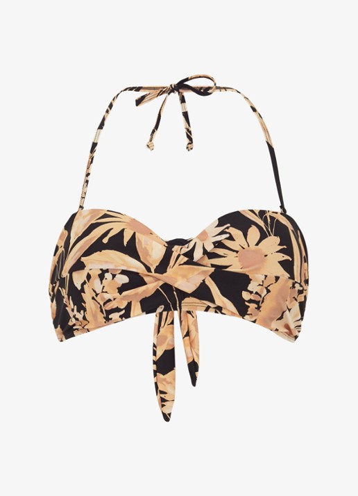 Phase Eight Voorgevormde bikinitop met bloemenprint - voorkant 7 beige