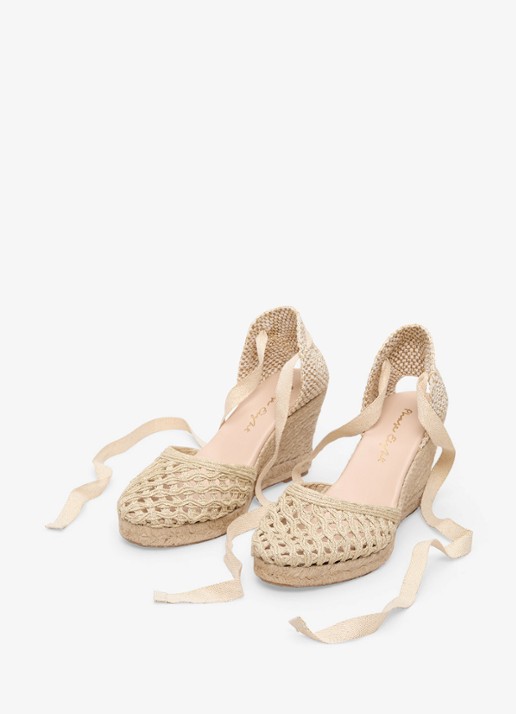 Phase Eight Wedge espadrilles met lurex - detail 4 beige