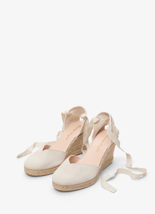Phase Eight Wedge sleehak met strikdetail - detail 2 ivoor