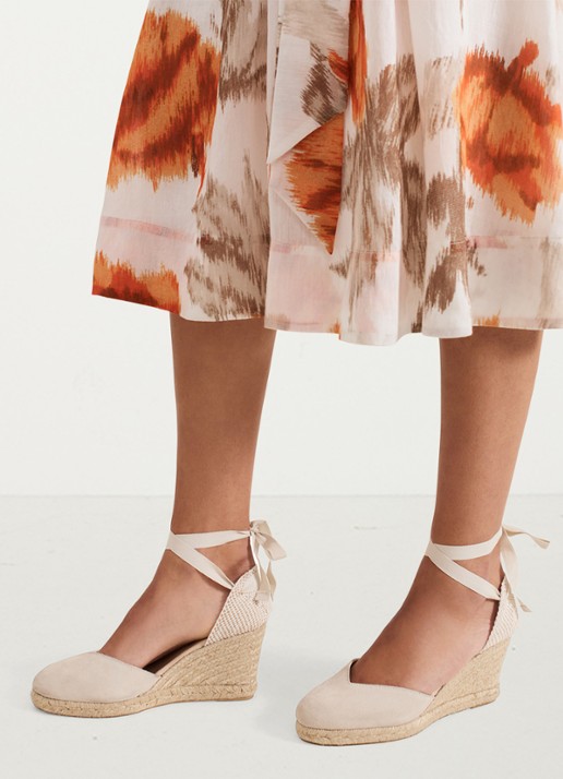 Phase Eight Wedge sleehak met strikdetail - voorkant 8 ivoor