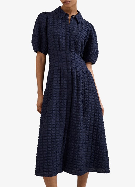 Phase Eight Yasmine midi jurk met pofmouw