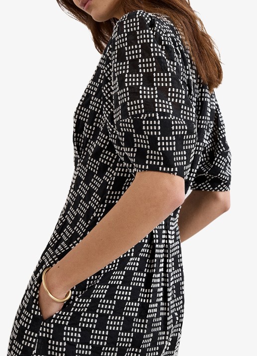 Phase Eight Yasmine midi jurk met print - detail 4 zwart