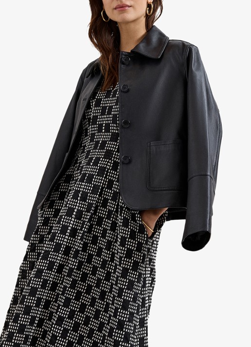 Phase Eight Yasmine midi jurk met print - detail 5 zwart