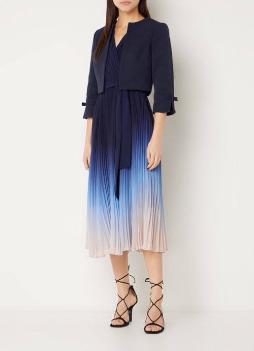 Phase Eight Zoelle bolero met schoudervulling - voorkant 3 donkerblauw