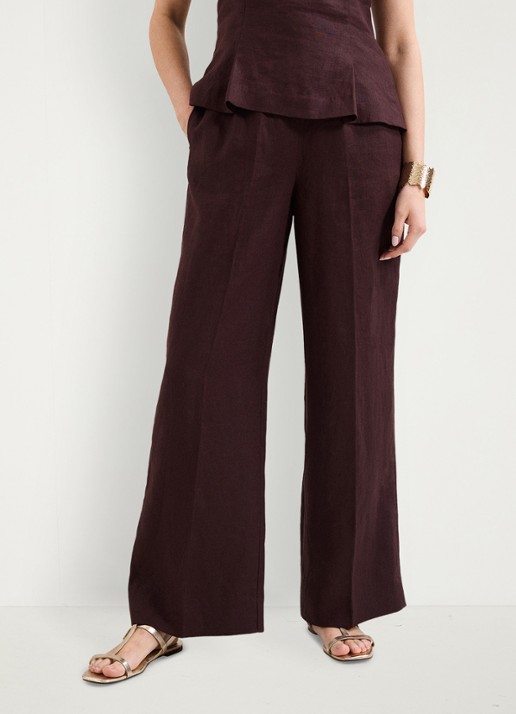 Phase Eight Zoey high waist wide fit pantalon van linnen