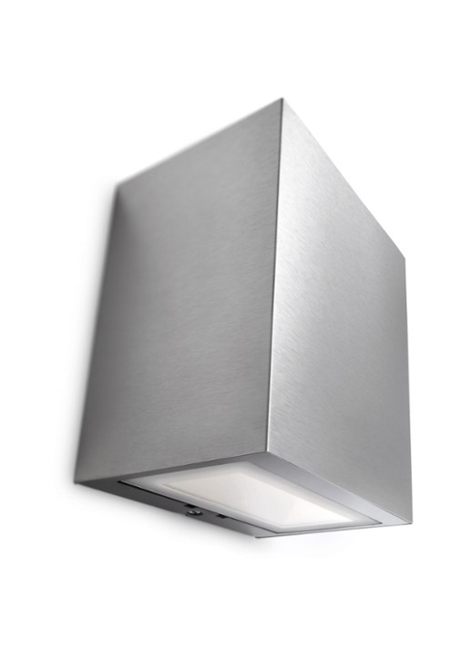 Philips Flagstone wandlamp roestvrijstaal - detail metaal